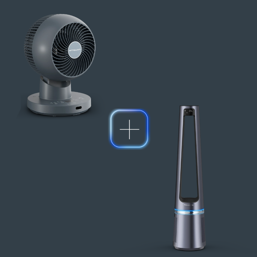 Rowenta Promo Pack Eclipse 2 em 1 purificador e ventoinha + Turbo Swift Compact Ventoinha de mesa